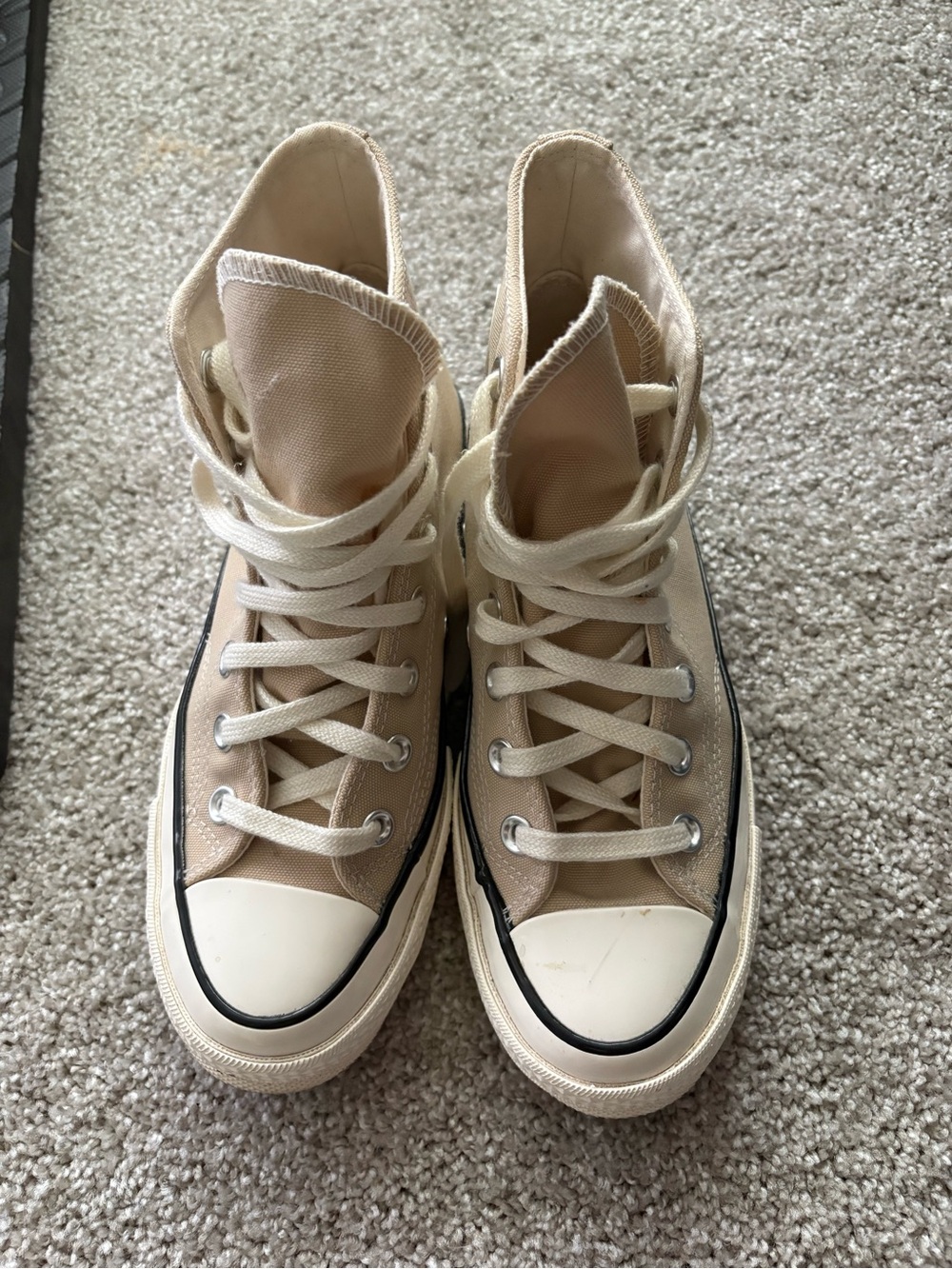 Converse Chuck 70 High-Top Canvas Sneakers in Beige and Cream